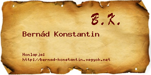 Bernád Konstantin névjegykártya